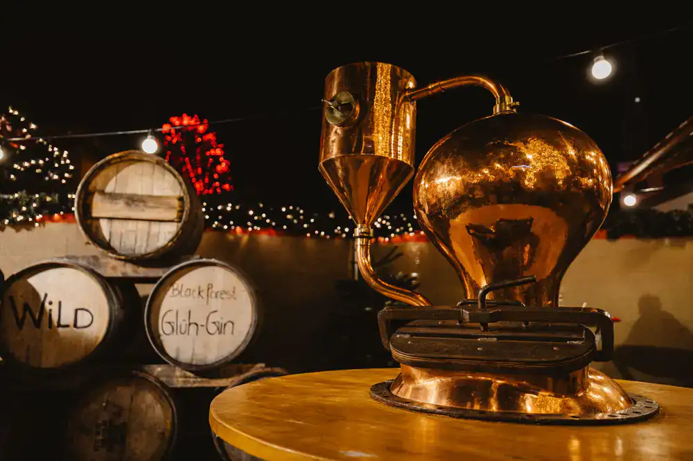 Traditional copper gin still